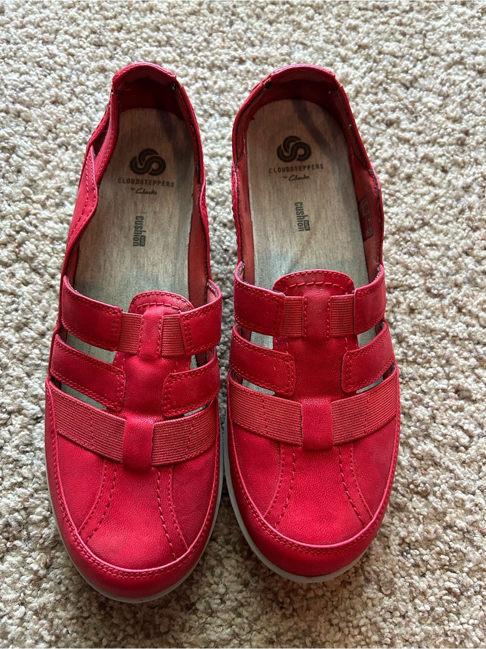 Clarks Sillian Stork Cloudsteppers Women's Red Slip-On Casual Shoes